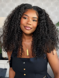 [From 18"] Petaluxe New V Part Kinky Curly Glueless 0 Skill Needed Wig