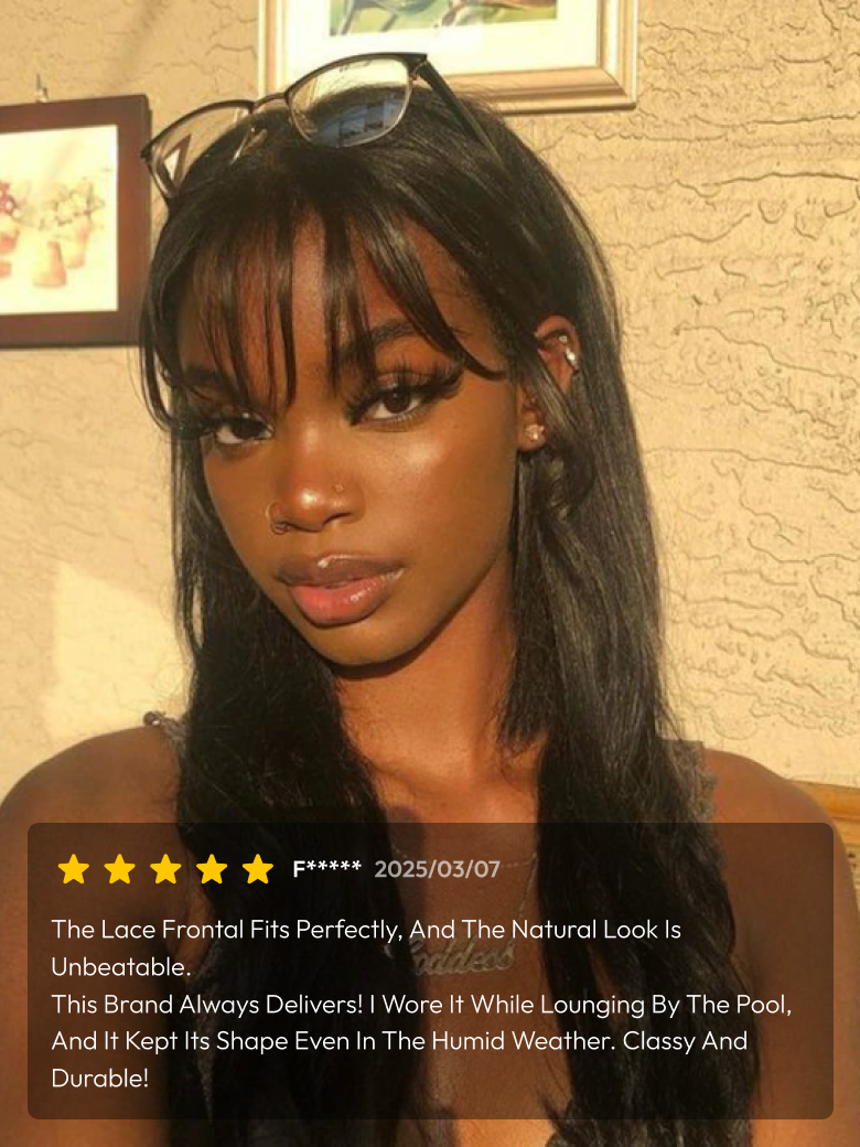 13x4 Pre-Everything? Lace Frontal Black Fluffy Natural Loose Wave Curtain Bangs Wig