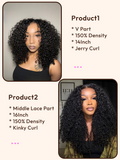 Petaluxe 2 Wigs $134 for 16" Middle Part Lace Kinky Curly Wig and 14" V Part Jerry Curly Wig
