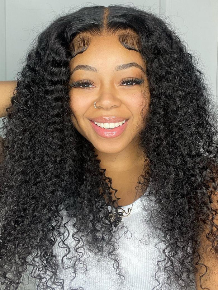 Petaluxe 5x5 Pre Cut Undetectable Lace Put On And Go Glueless Curly Human Hair Wig 150% Density