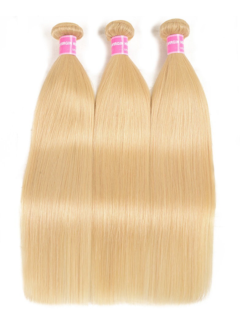 Hair 613 Blonde Virgin Human Hair Extension Bundles 10-24 Inch 3PCS Straight Hair