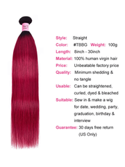 Pre-Colored Human Hair Weave #TB Burgundy Color Body Wave Hair Bundles 1 Bundle Deals Icenu Series