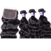 Good Quality 3pcs Peruvian Natural Wave Virgin Hair With Closure Kysiss Series