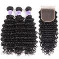 Petaluxe 100% Peruvian Deep Wave 3pcs Virgin Hair Extension With Closure Kysiss Series