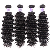 Brazilian Deep Wave Hair Extensions Human Hair Bundles 4pcs/Lot Kysiss Series
