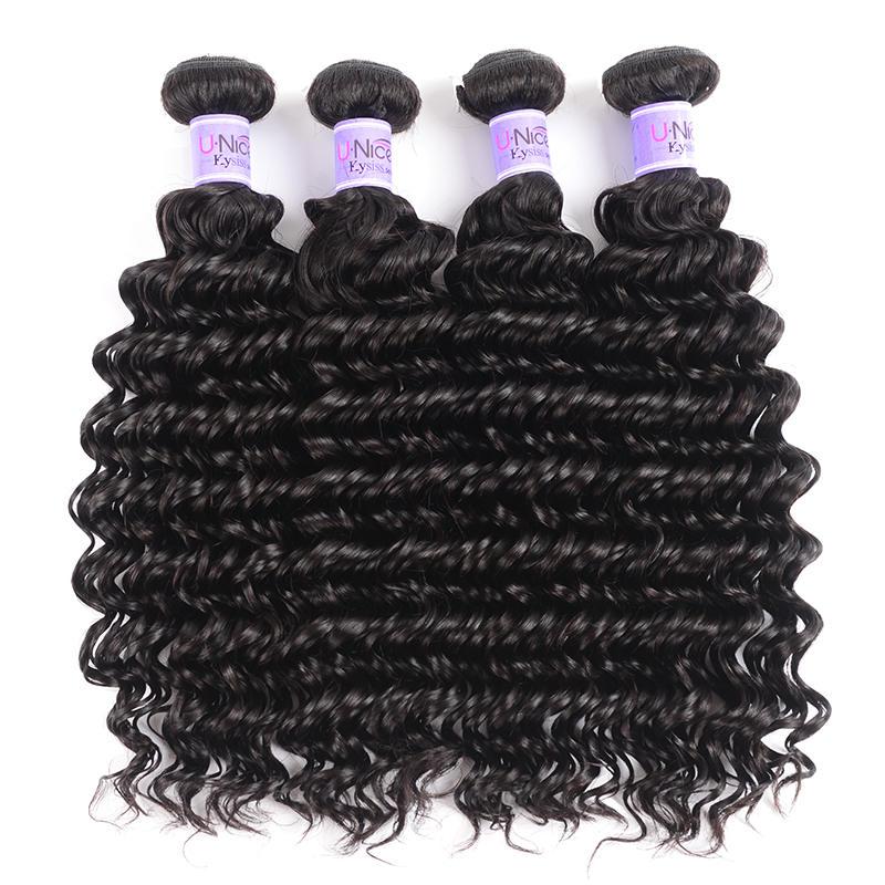 Unprocessed Indian Deep Wave Virgn Hair 4 Pcs/pack Products Kysiss Series