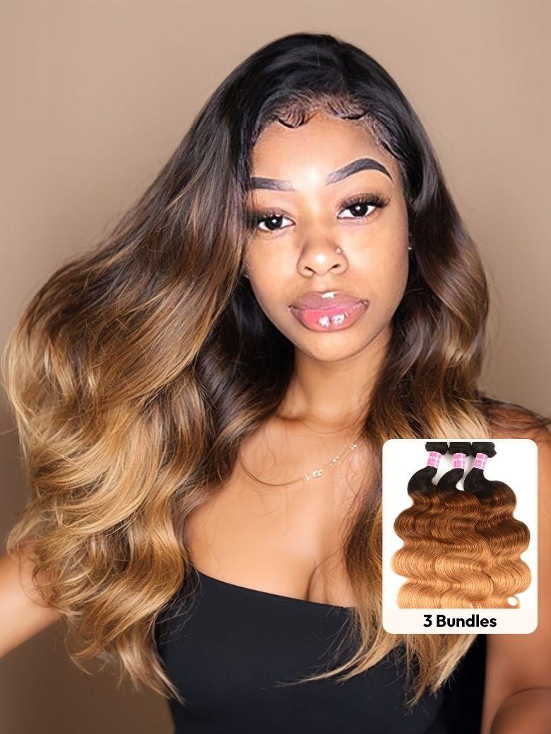 Hair 3 Bundles Brazilian Ombre Body Wave Human Hair