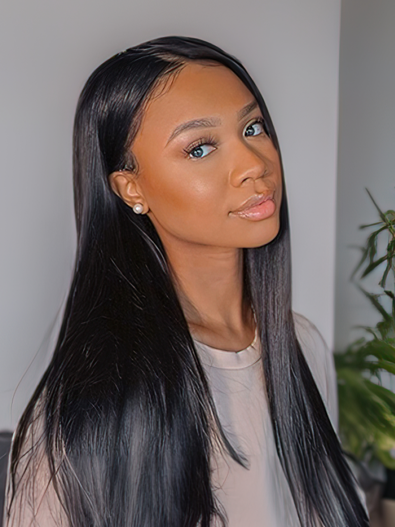5x5 HD Invisible Lace Closure With 3Pcs Straight Human Hair Bundles