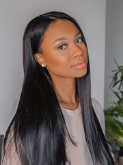 5x5 HD Invisible Lace Closure With 3Pcs Straight Human Hair Bundles