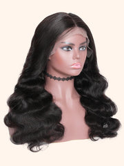 Body Wave Real Black Hair Wigs 13x4 Lace Front Wig 180% Density Pre-plucked Human Hair Wigs with Baby Hair