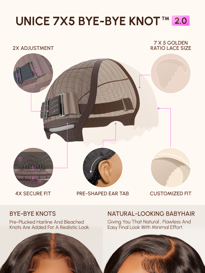 7x5 Bye Bye Knots Wig Glueless Lace Honey Blonde Body Wave Wig 150% Density