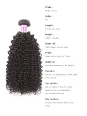 Hair Icenu Series 1 Bundle Kinky Curly Hair 100% Unprocessed Virgin Human Hair