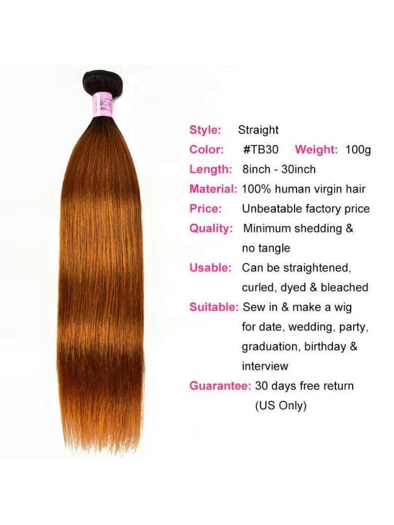Soft #TB30 Body Wave & Straight Human Hair Weaves 100% Human Hair 1 Bundle Ombre Color