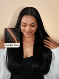 Petaluxe [All Length $129]  6x4.5 Pre-Lace 180% Density Put On And Go Pre Cut Lace Straight Black Wig With Breathable Cap