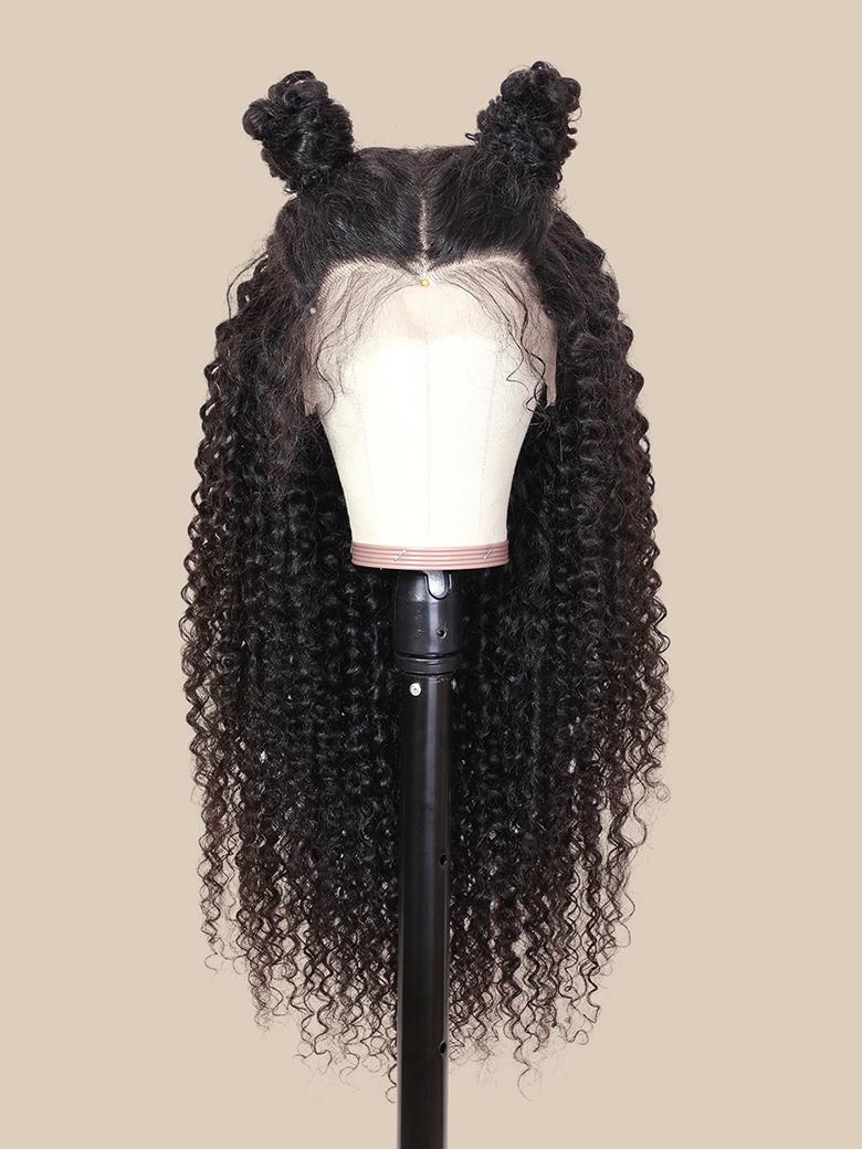 Transparent Lace 13x4 Curly Black Natural Wig Durable And Versatile