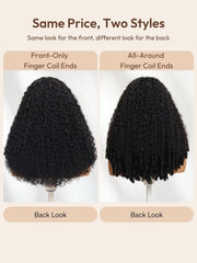 Bye-Bye Slip 7x5 Lace & 13x4 Pre-Everything Curly Texture Premium Hair Drawstring Wig With Finger Coil Ends