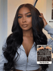 13x4 Pre-Everything? Wig With Loose Wave Face-Framing Layers And Side-Swept Bangs With Drawstring