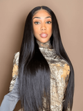 Petaluxe Hair U Part Human Hair Wigs Virgin Straight 150% Density Glueless Middle Part Wig Pre Plucked For Women Natural Color