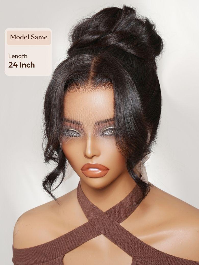 360 HD Lace Pre-plucked Luxury Raw Virgin Hair Chocolate Brown Balayage Body Wave Wig with Money Piece Highlights