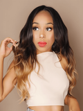 Petaluxe Ombre Color 1B/4/27 Body Wave Sew In 3 Bundles with Closure