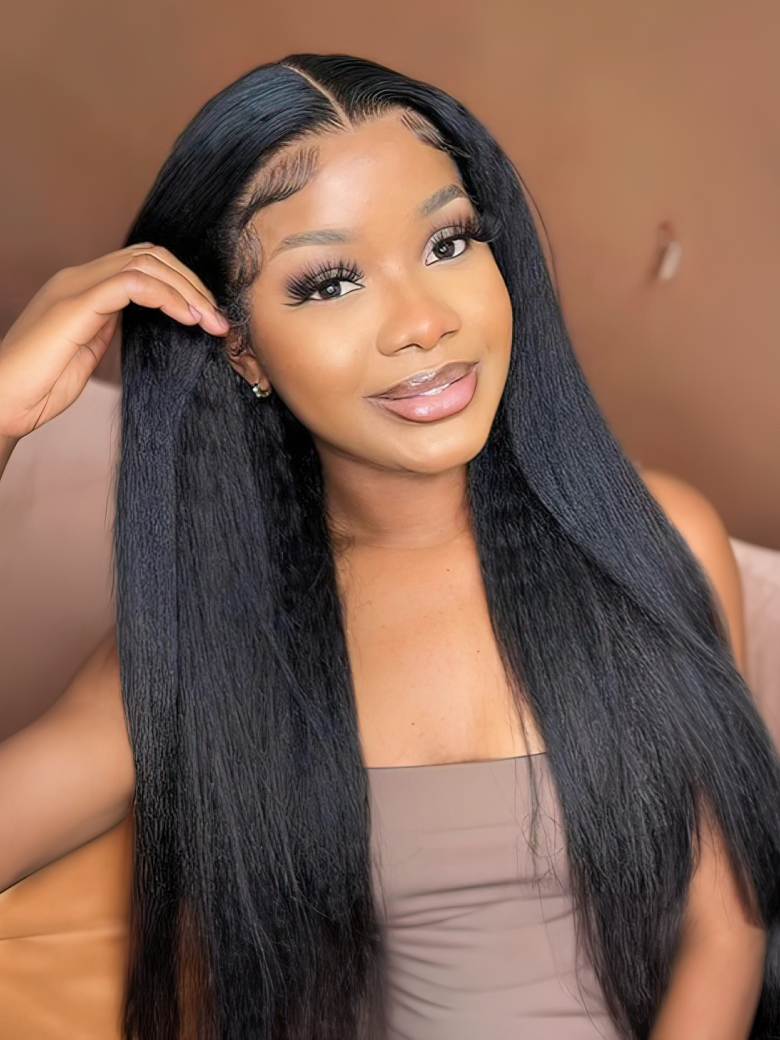 [20"=$99] Beginner Friendly Kinky Straight U Part Glueless Wig Brazilian Natural Black Wig