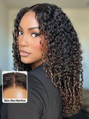 Mixed Texture Bye-Bye Knots? 7x5 Lace Natural Black Jerry Curly Wig with Defined Finger Coil Ends