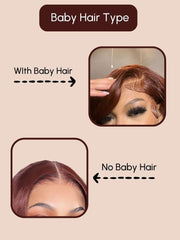 Putonandgo 7x5 Glueless Lace Wig Reddish Brown Body Wave Bleached Knots Wig