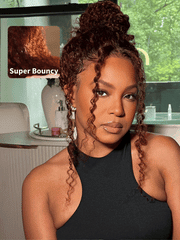 7x5 Bye-Bye Knots Wig 150% Density Reddish Brown & Natural Black Jerry Curly Drawstring Wig