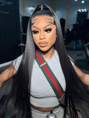 360 Lace Straight Human Hair Wig for Updo Hairstyle