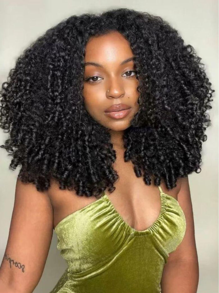 Petaluxe 7x5 Lace Curly Premium Hair Wig With Finger Coil Ends Melty To Your Natural Hair 2 Styles In 1 Wig