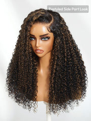 Bye-Bye Knots Wig 7x5 Lace Balayage Highlights Jerry Curly Wig