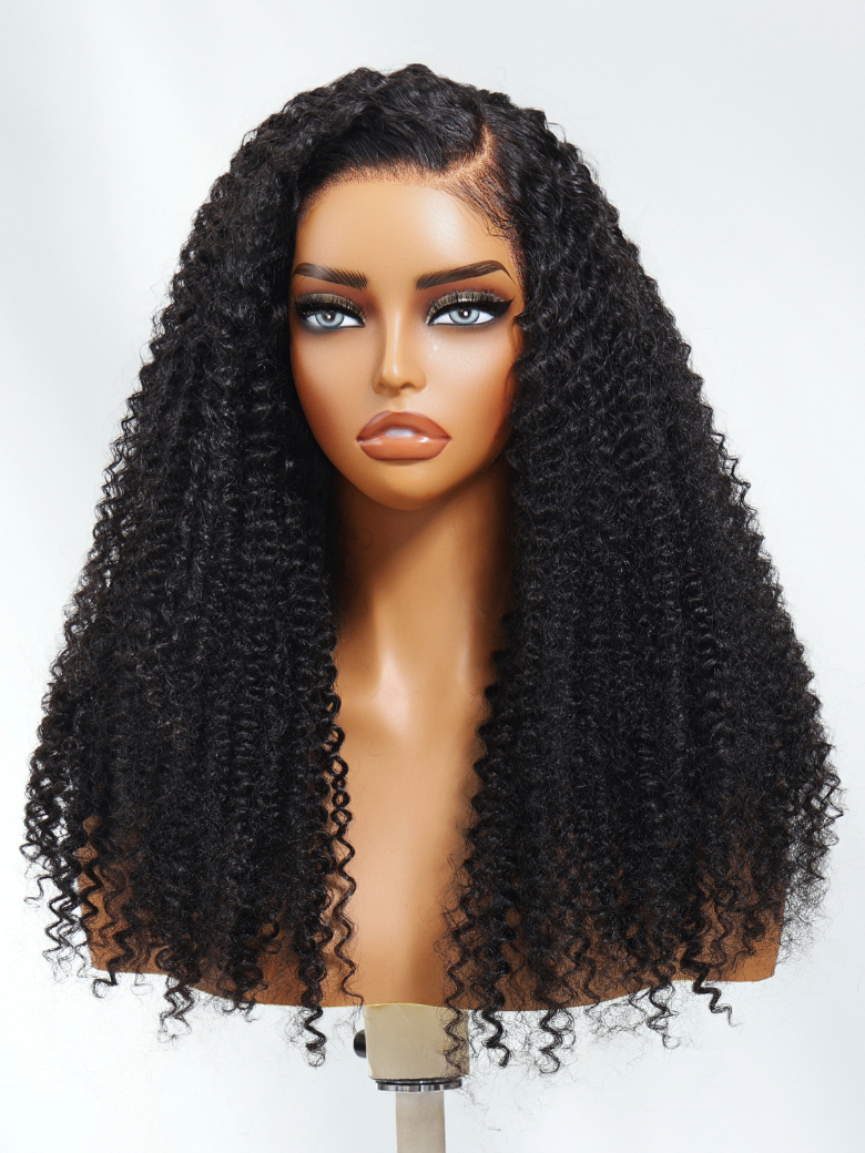 Bye-Bye Knots 7x5 Lace Black Afro Kinky Curly Bob Wig