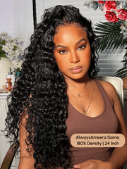 6x4.5 Pre Cut & Pre Bleached Lace Put On And Go Black Water Wave Air Wig
