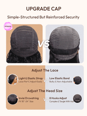 Bye-Bye Slip? Wig Black Yaki Straight Flexible Mesh Cap Wig with Secure Silicone Strips and Drawstring