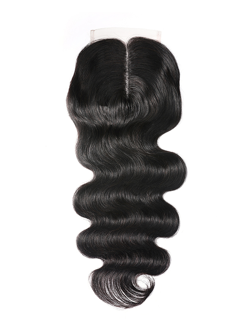 Body Wave Upgrade Lace Closure Middle Part Closure Bleached Knots 4x0.75 T Part Closure Natural Color