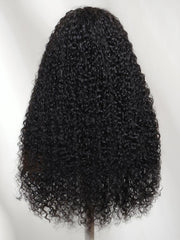 13x4 Pre-Everything? Lace Frontal Natural Black Burmese Curly Wig with Finger Coily Ends
