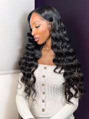 Loose Wave 13x4 Lace Front Deep Parting High Quality Wigs Pre Plucked with Baby Hair