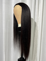 Straight Black Half Wig With Versatile Style And Easy Install