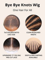 Bye-Bye Knots Wig Pre-Cut 7x5 Glueless Lace & 13x4 Pre Everything Honey Blonde Body Wave Wig With Bleached Clean Knots