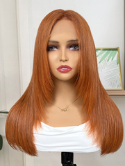 Burnt Orange 13x4 Lace Front Wig With Butterfly Wolf Layered Cut