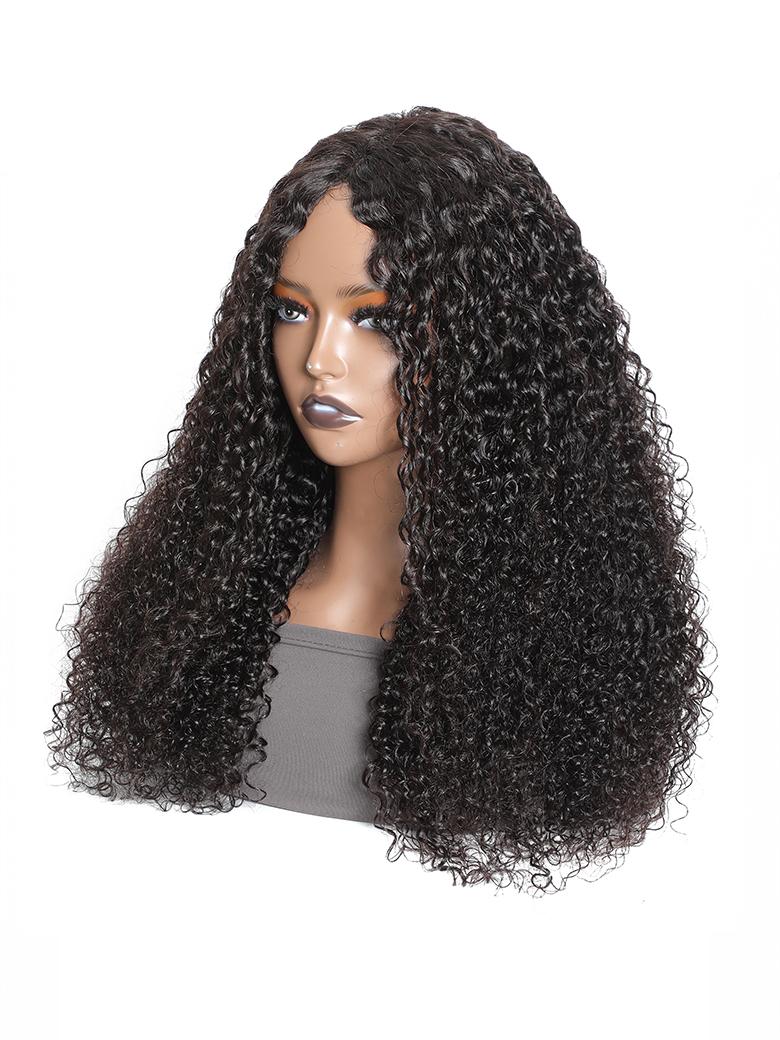 Designer-Approved No Leave Out V Part Curly Wigs 100% Virgin Human Hair No Skill Need