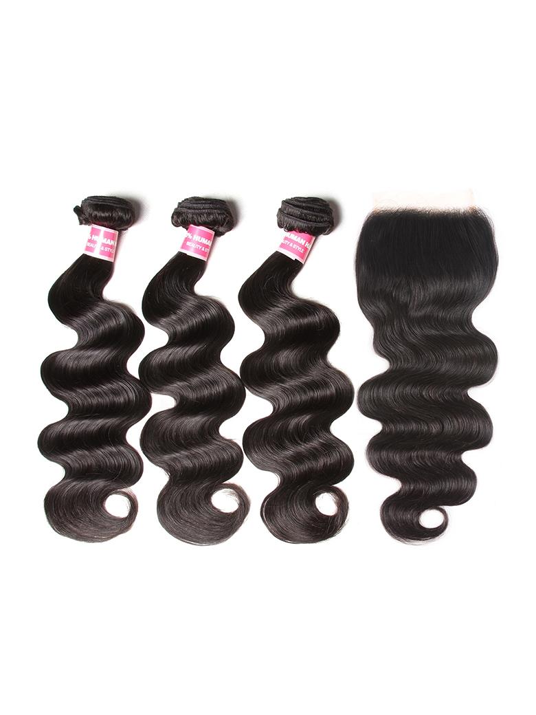 5x5 Clear HD Lace Closure With Body Wave 3Pcs Bundles