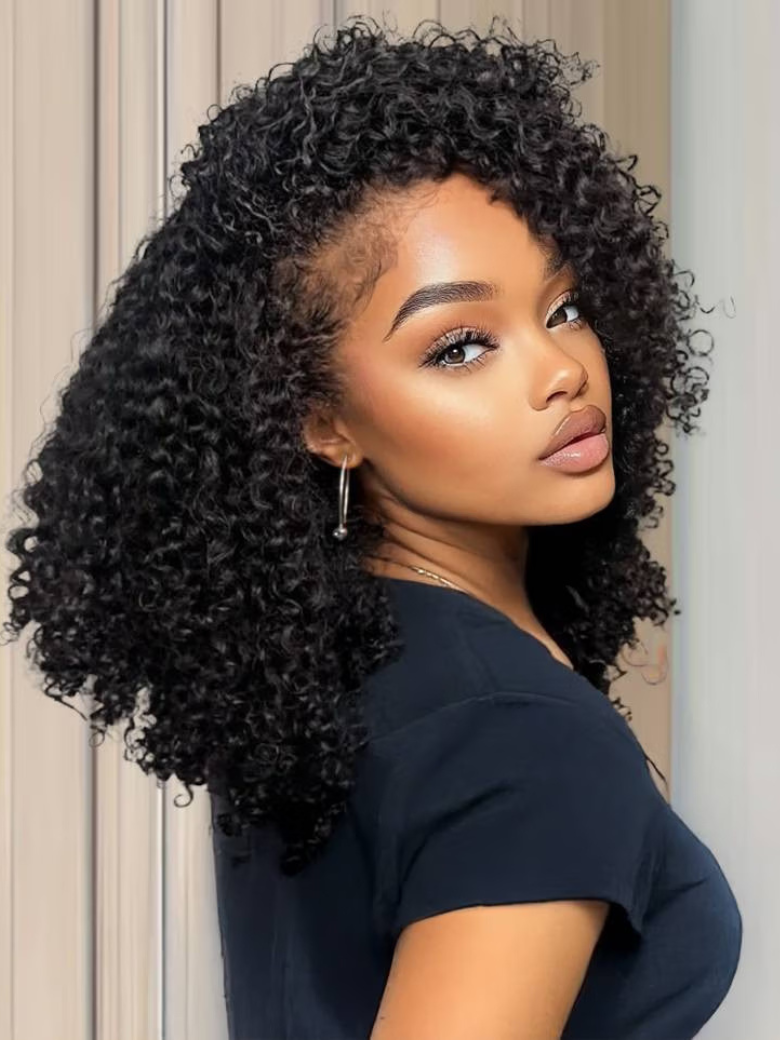 EasiContour? V Part Black to Reddish Brown Ombre Yaki Straight Wig