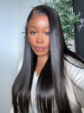 Petaluxe 13x4 HD Lace Frontal 250% Density Raw Human Hair Straight 200% Density Wig