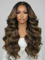 #FB30 Brown Balayage Highlight 3Pcs Body Wave Human Hair Bundles