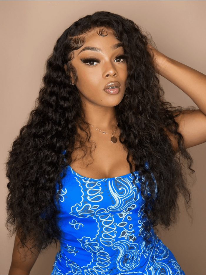 Petaluxe Glueless Invisible 250% Super Full Density Curly Human Hair HD Lace Clsosure Wigs