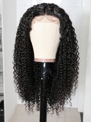 13x6 HD Lace Front Human Hair Curly 180 Density Wig