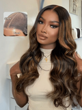 Petaluxe 7x5 Bye Bye Knots? Glueless Lace Wig Balayage Highlight Body Wave Wig