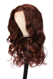 [22"=$119] 13x4 Pre-Cut Lace Front Reddish Brown Body Wave Wig Pre-Everything Wig 150% Density