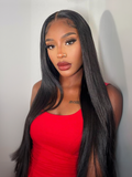 Petaluxe Middle Lace Part Silky Straight 150% High Density Virgin Hair Wig
